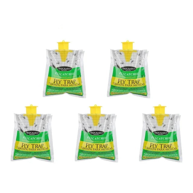 Disposable Fly Trap with Water-Activated Bait and Hanging Loop, 20000 Fly Capacity