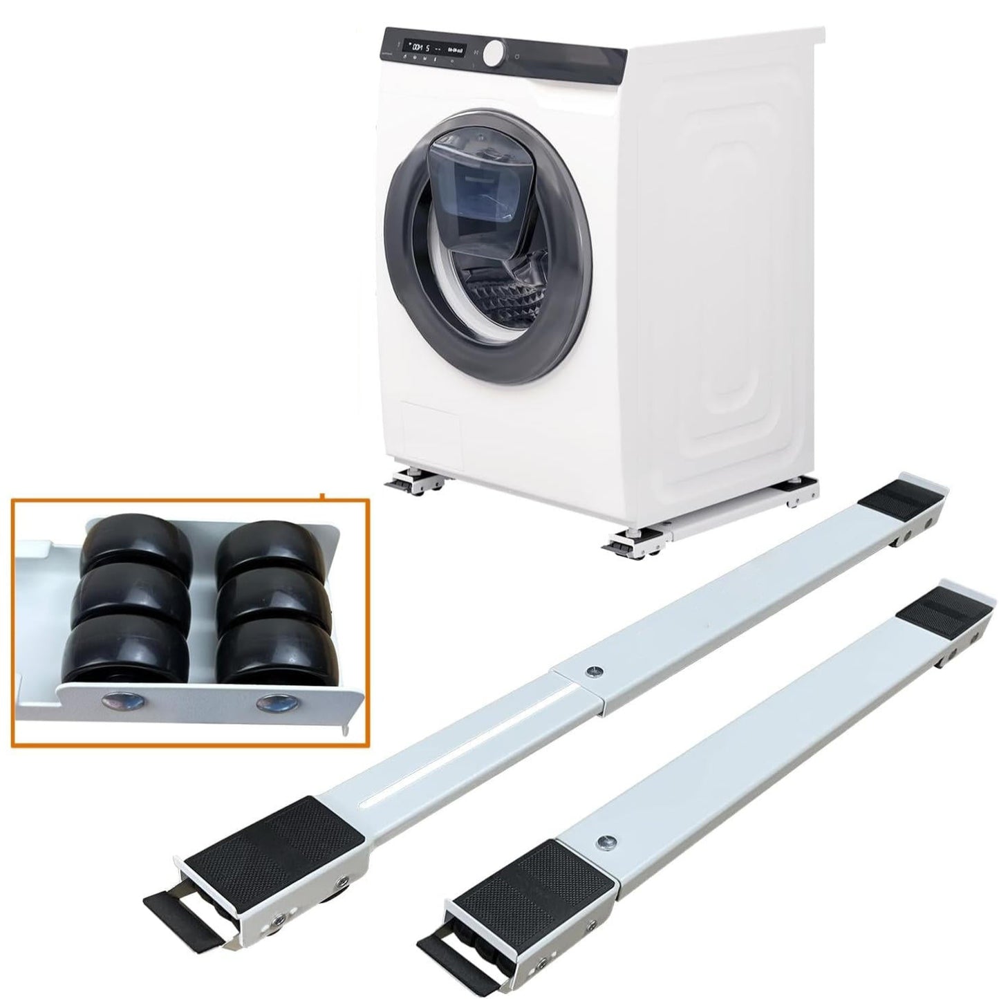 Appliance Roller Base with 24 Wheels and Dual Brake Locks, 661lb Capacity
