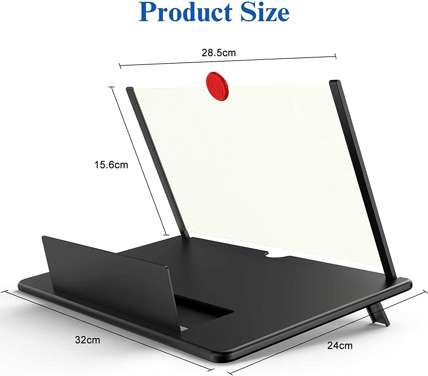 Phone Screen Magnifier with 3D Acrylic Lens and Adjustable Frame, 16-Inch