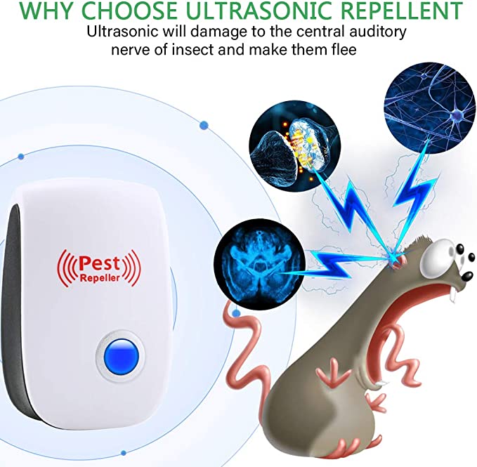 Ultrasonic Pest Repeller with Intelligent Frequency Conversion, 800 Square Feet Coverage