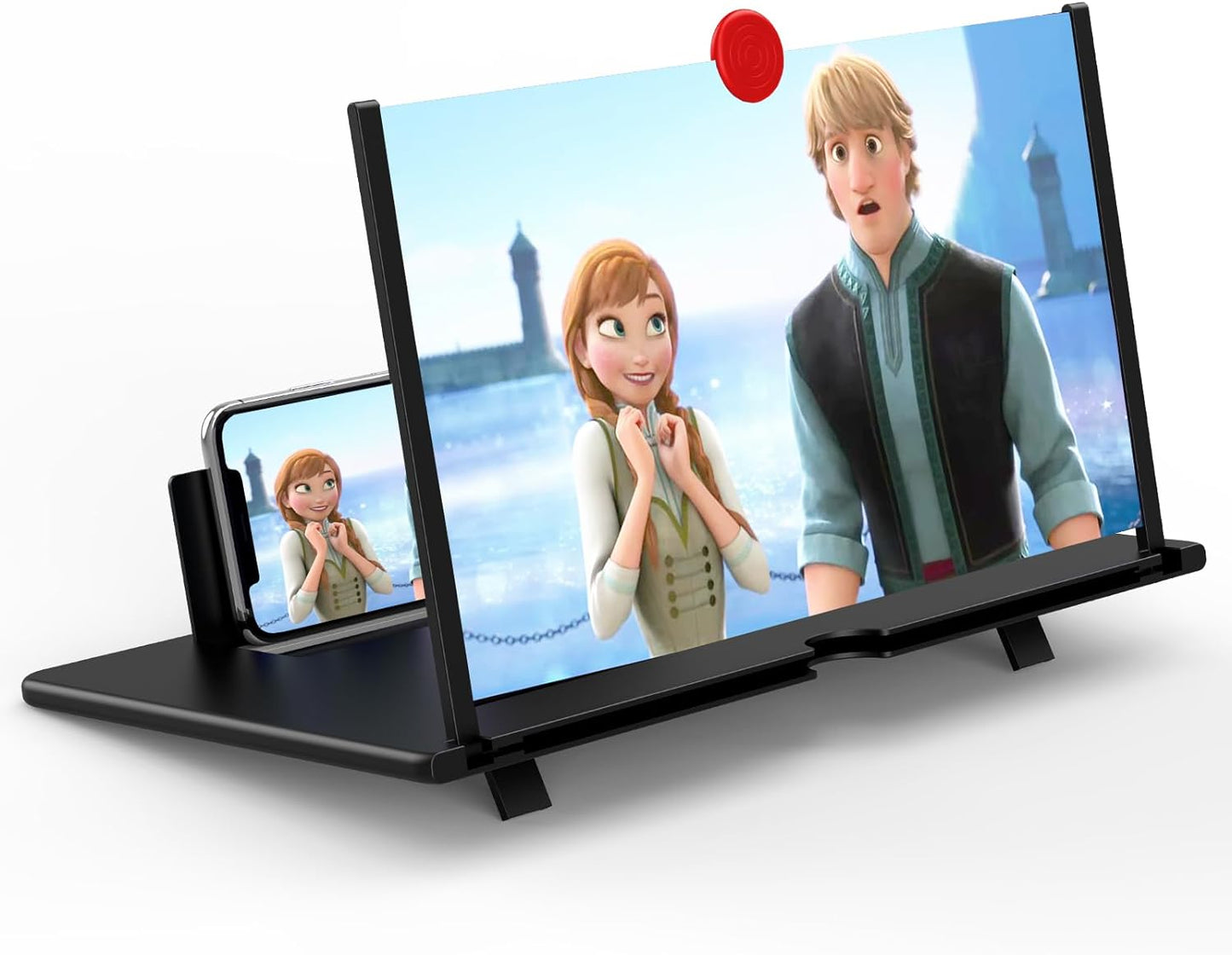 Phone Screen Magnifier with 3D Acrylic Lens and Adjustable Frame, 16-Inch