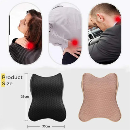 Memory Foam Car Seat Headrest Cushion with Removable Washable Cover and Ergonomic Neck Support