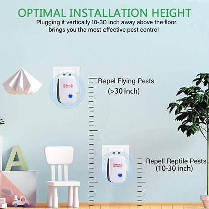 Ultrasonic Pest Repeller with Intelligent Frequency Conversion, 800 Square Feet Coverage