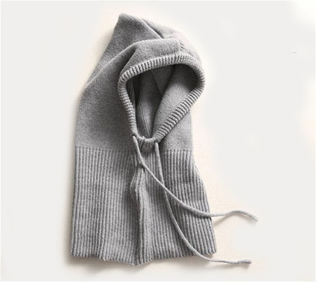 Cashmere Blend Knit Hat with Hooded Drawstrings and Packable Lightweight Fit