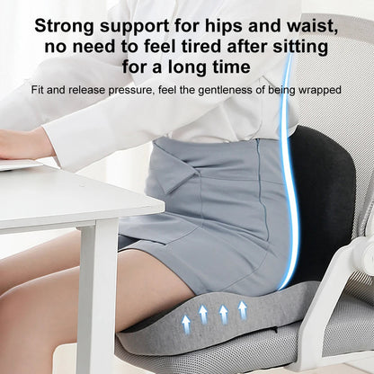 Memory Foam Lumbar Support Cushion with L-Shaped Design and Ventilation