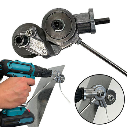 Metal Sheet Cutting Attachment with Drill Power and Blade Guard for 1/8 Inch Capacity