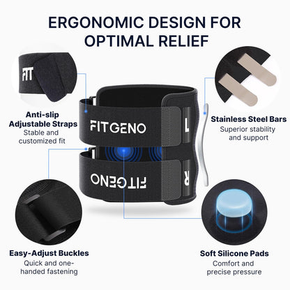 Knee Brace with Dual Silicone Pads and Stainless Steel Support Bars for Sciatic Discomfort