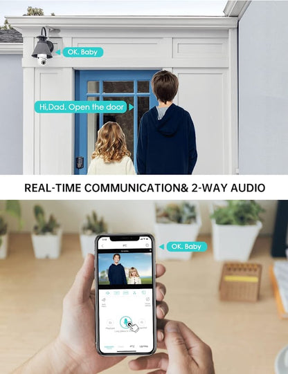 Light Bulb Security Camera with 360-Degree Rotation and 1080P HD, Two-Way Audio