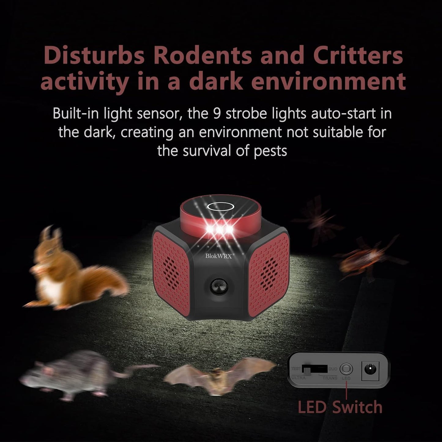 Ultrasonic Rodent Repellent with Dual Chip Technology and Night Activation, 1067 sq ft