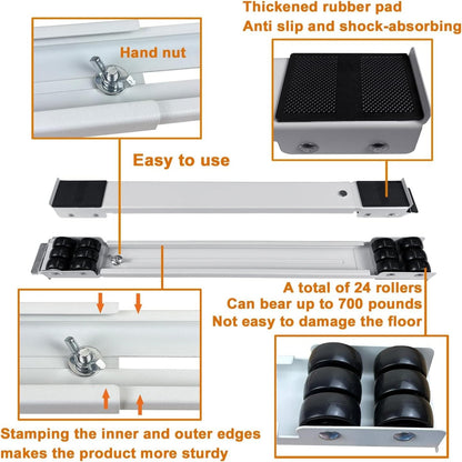 Appliance Roller Base with 24 Wheels and Dual Brake Locks, 661lb Capacity