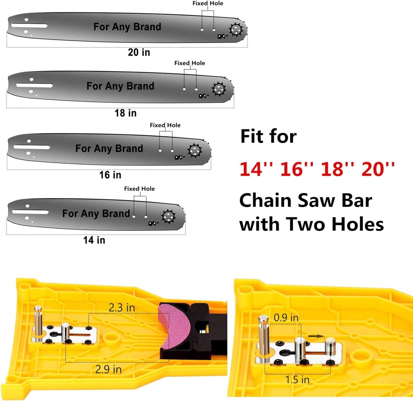 Portable Chainsaw Bar Sharpener with Stone Grinding Attachment for 14-20in Bars