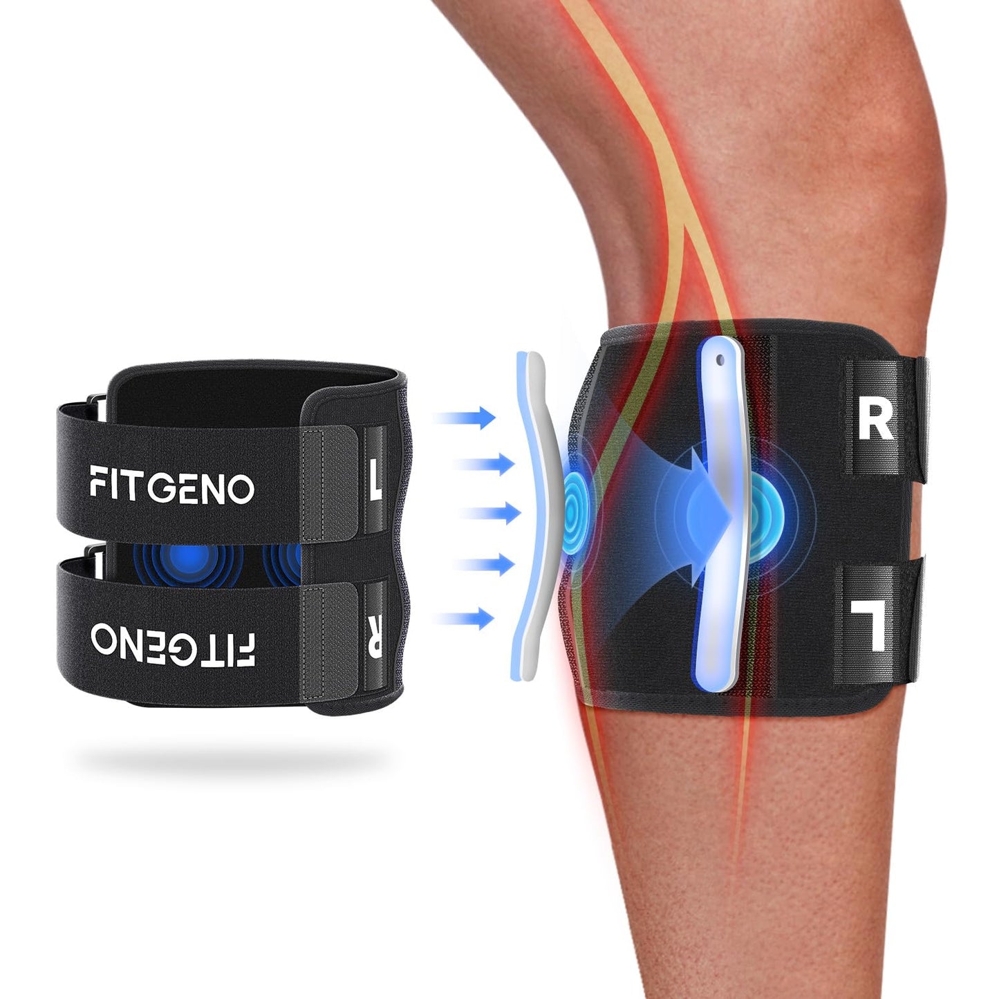 Knee Brace with Dual Silicone Pads and Stainless Steel Support Bars for Sciatic Discomfort