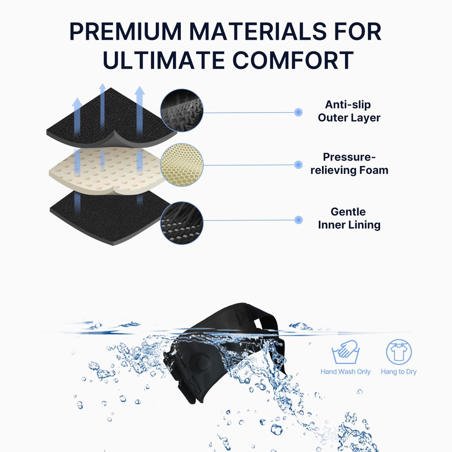 Knee Brace with Dual Silicone Pads and Stainless Steel Support Bars for Sciatic Discomfort