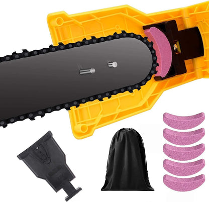 Portable Chainsaw Bar Sharpener with Stone Grinding Attachment for 14-20in Bars