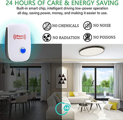 Ultrasonic Pest Repeller with Intelligent Frequency Conversion, 800 Square Feet Coverage