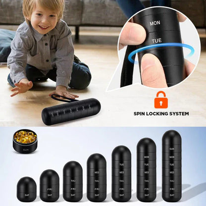 Aluminum Pill Organizer with Waterproof Silicone Gaskets and Modular Design for Travel