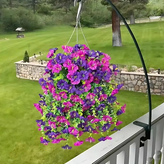 Artificial Morning Glory Vine with Flexible Stems and Built-In Hanging Loops, 29.52in