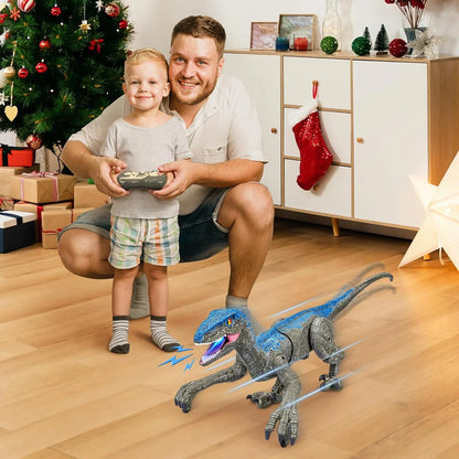 Walking Velociraptor Toy with Remote Control and Sound Effects