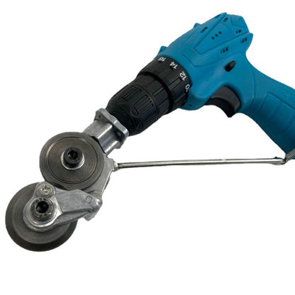 Metal Sheet Cutting Attachment with Drill Power and Blade Guard for 1/8 Inch Capacity