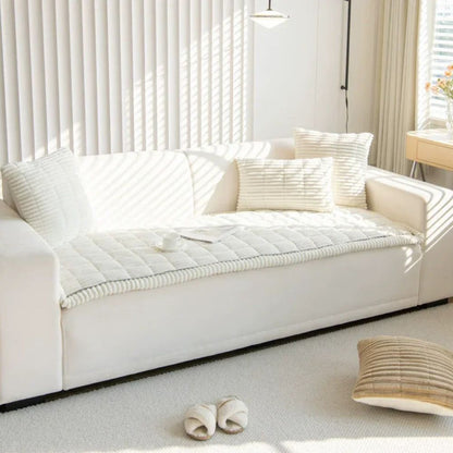Sofa Slipcover with Anti Slip Backing and Machine Washable Polyester, Striped Pattern