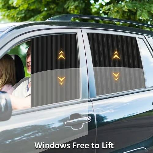 Magnetic Car Window Shades with UV Protection and Sliding Track System