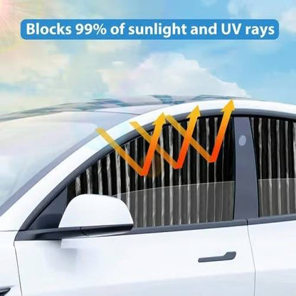 Magnetic Car Window Shades with UV Protection and Sliding Track System