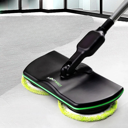 Dual Motor Electric Spin Mop with 180 Degree Rotating Head and Extendable Pole