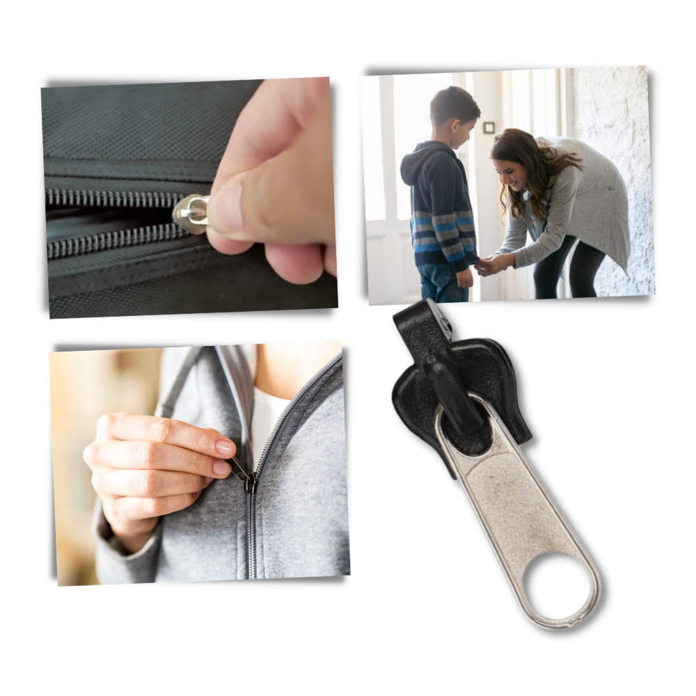 Zipper Slider Repair Set with 6 Sizes and Aluminum Metal Construction