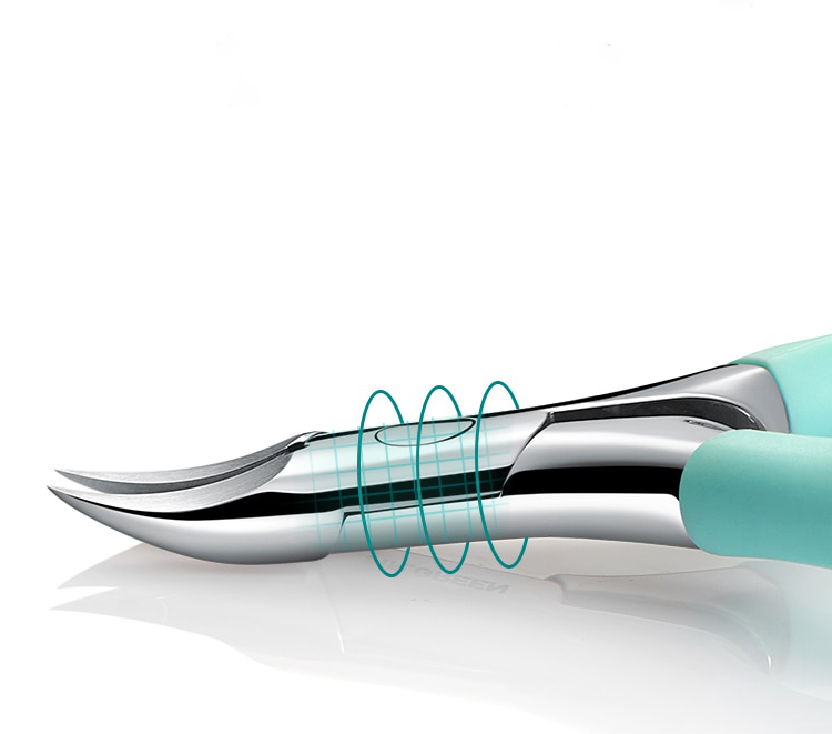Curved Blade Toenail Clipper with Splash Guard and Ergonomic Grip for Thick Nails