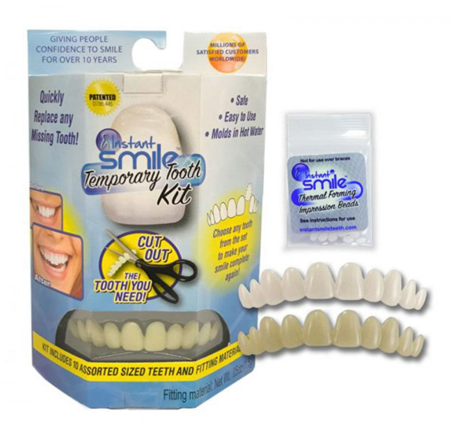 Temporary Cosmetic Teeth Veneer with Moldable Adhesive and Natural Tooth Shade
