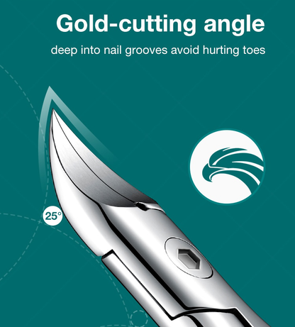 Curved Blade Toenail Clipper with Splash Guard and Ergonomic Grip for Thick Nails