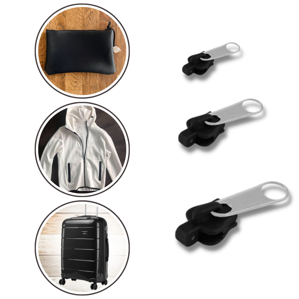 Zipper Slider Repair Set with 6 Sizes and Aluminum Metal Construction