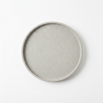 Circular Gray Minimalist Serving Tray