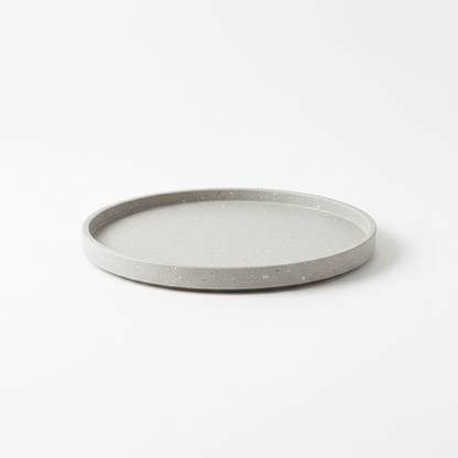 Circular Gray Minimalist Serving Tray
