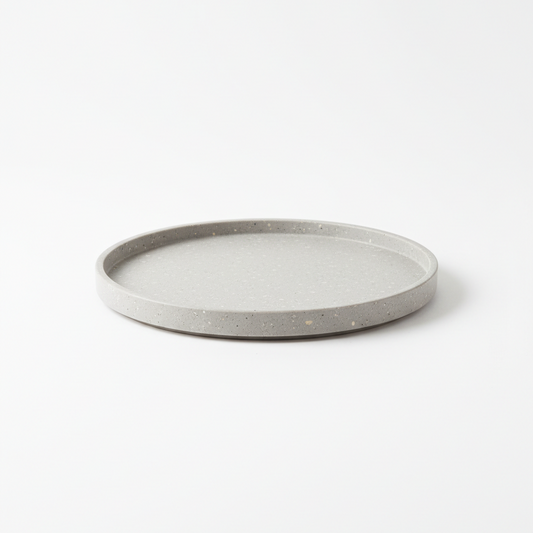 Circular Gray Minimalist Serving Tray