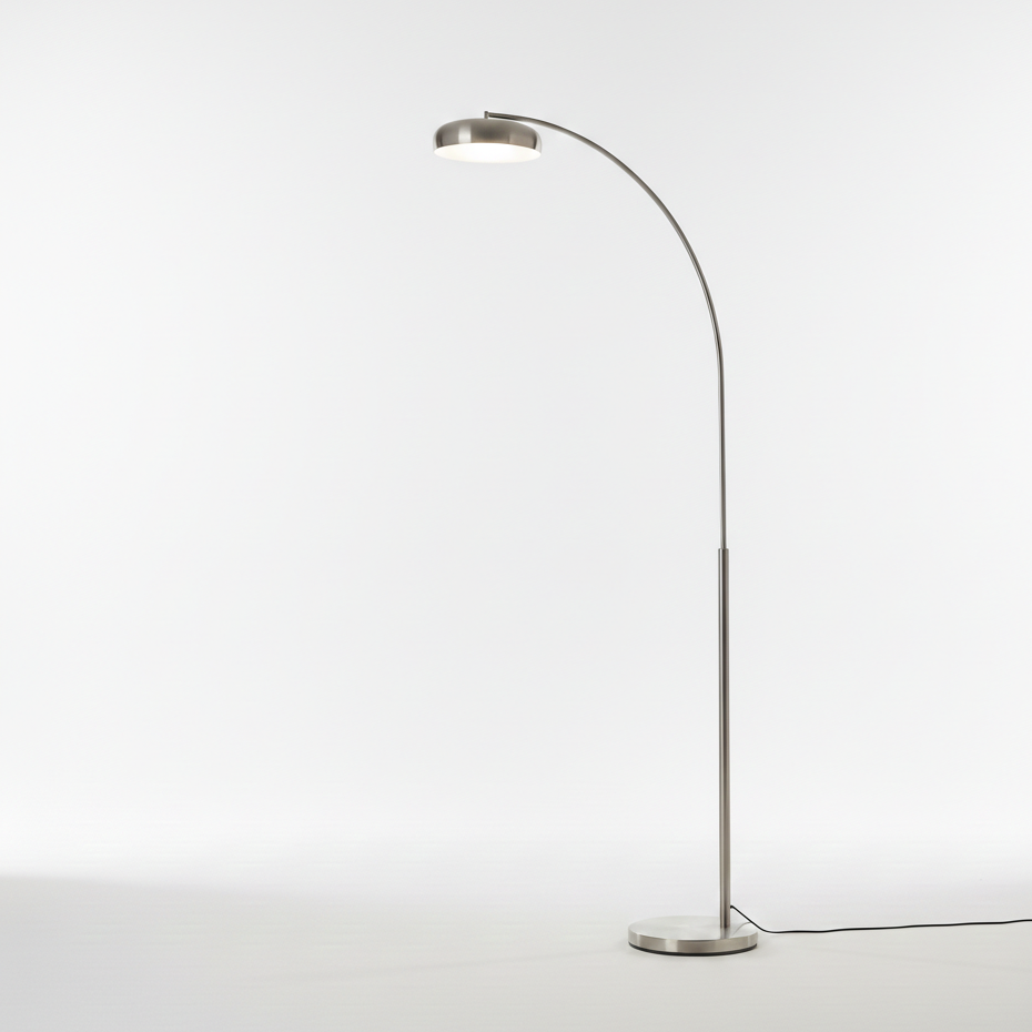 Curvilinear Silver Floor Lamp