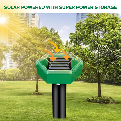 Solar Ultrasonic Mole Repeller with Waterproof Housing and 465 sq ft Coverage, 4-Pack