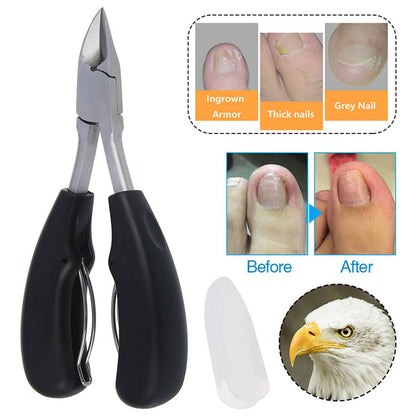 Heavy Duty Nail Clippers with Carbon Steel Blade and Built-In File, 2-Piece Set