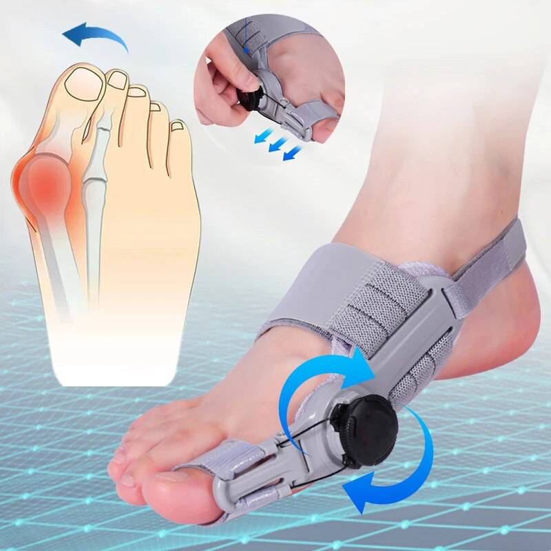 Adjustable Bunion Corrector with Silicone Cushioning and Heel Strap, Universal Size