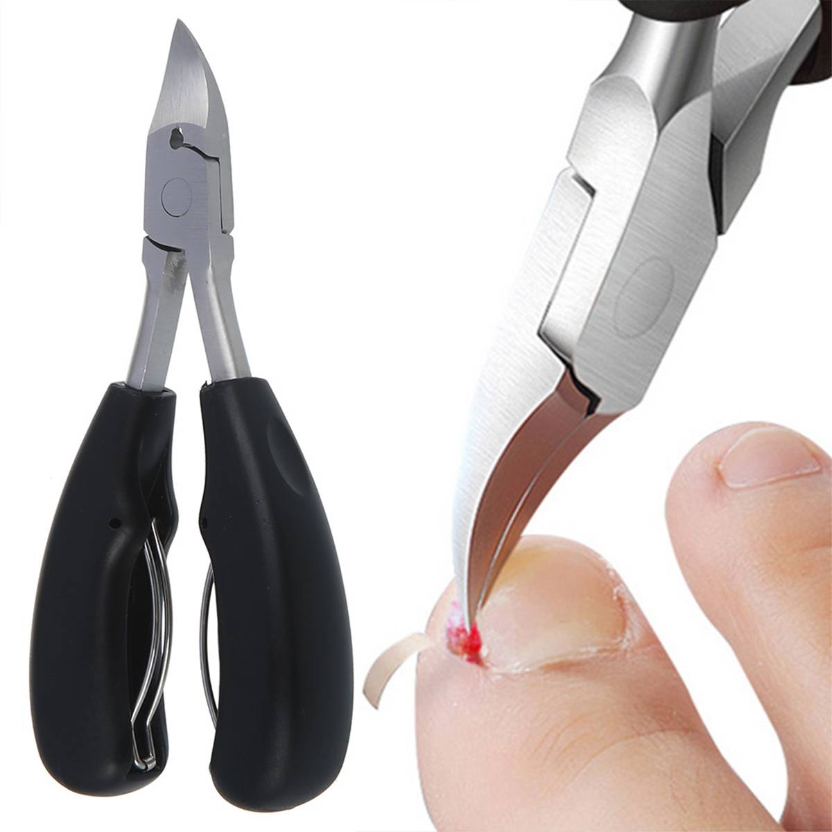 Heavy Duty Nail Clippers with Carbon Steel Blade and Built-In File, 2-Piece Set