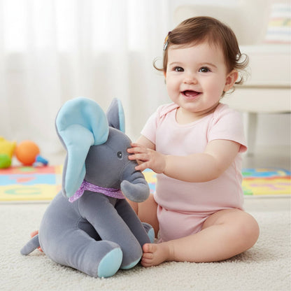 Interactive Plush Elephant with Peekaboo and Singing Modes for Toddlers