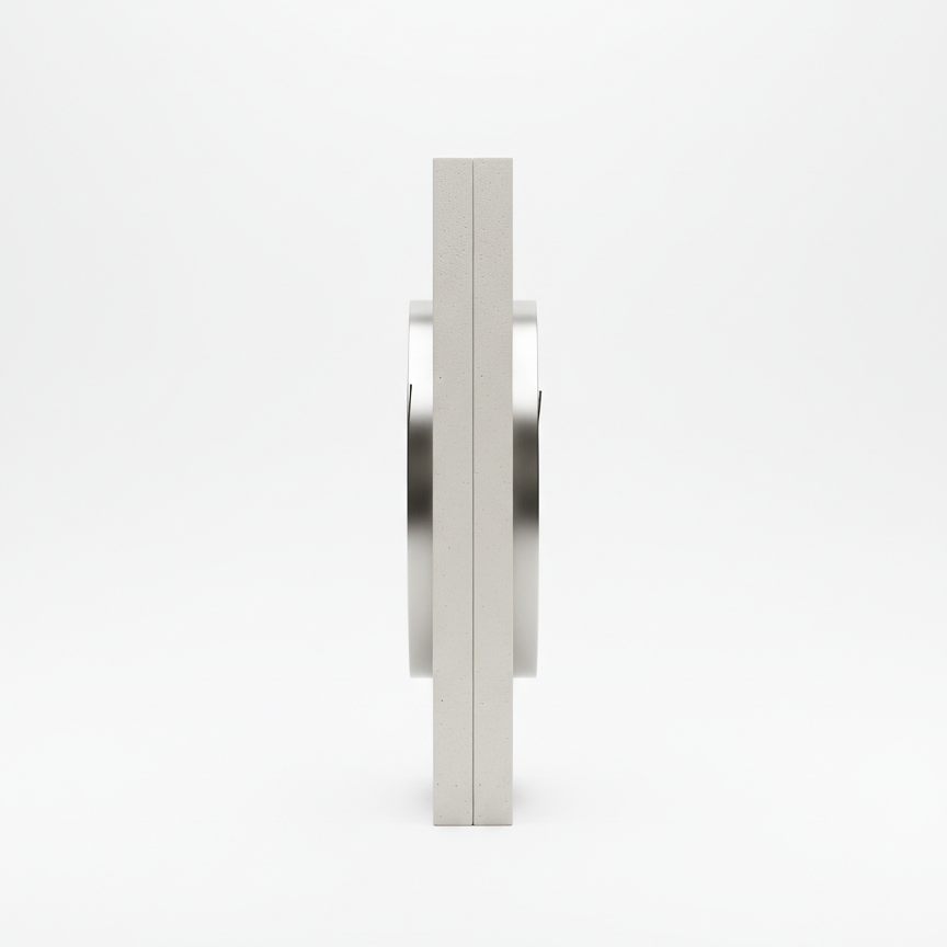 Gray Circular Contrast Desk Clock