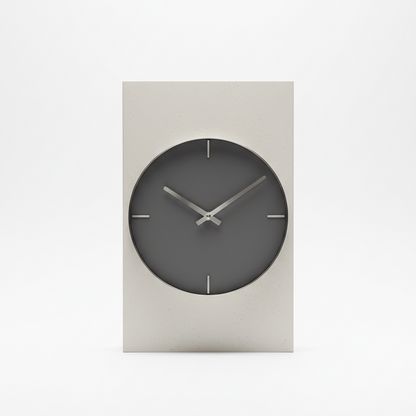 Gray Circular Contrast Desk Clock