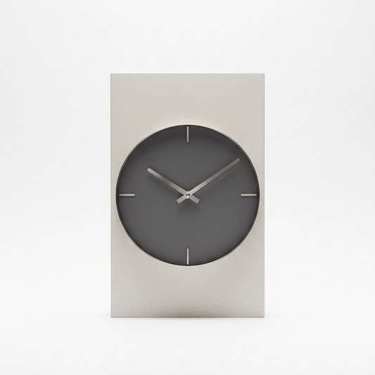 Gray Circular Contrast Desk Clock