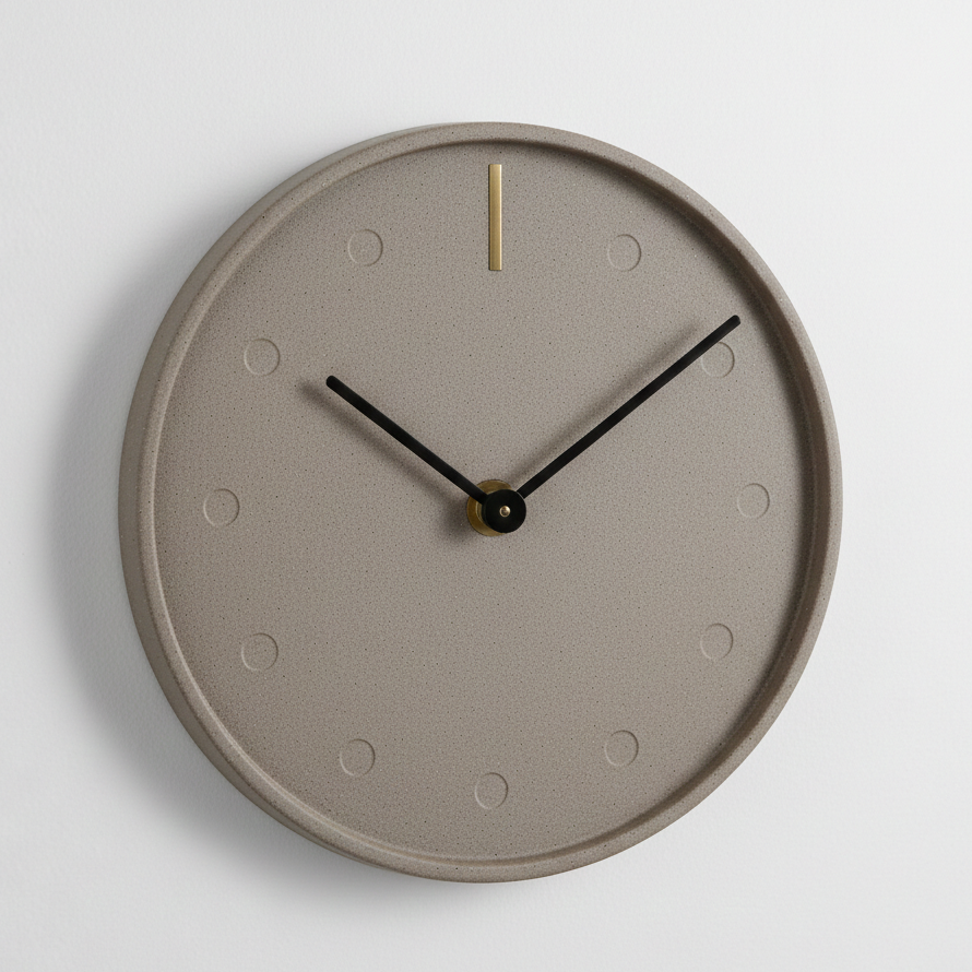 Gray Earthbound Ceramic Clock