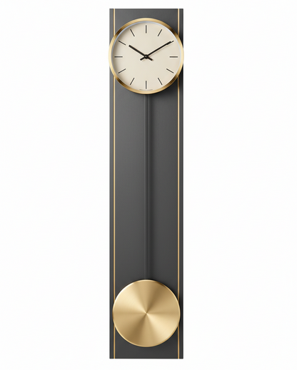 Gray Elongated Rhythm Pendulum Clock