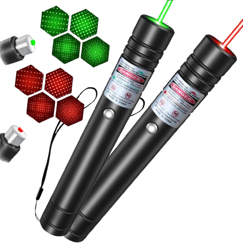 Rechargeable Green Laser Pointer with Rotating Star Cap and 2000 Foot Range