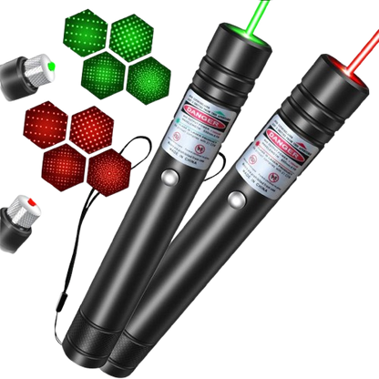 Rechargeable Green Laser Pointer with Rotating Star Cap and 2000 Foot Range