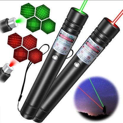 Rechargeable Green Laser Pointer with Rotating Star Cap and 2000 Foot Range