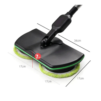 Dual Motor Electric Spin Mop with 180 Degree Rotating Head and Extendable Pole
